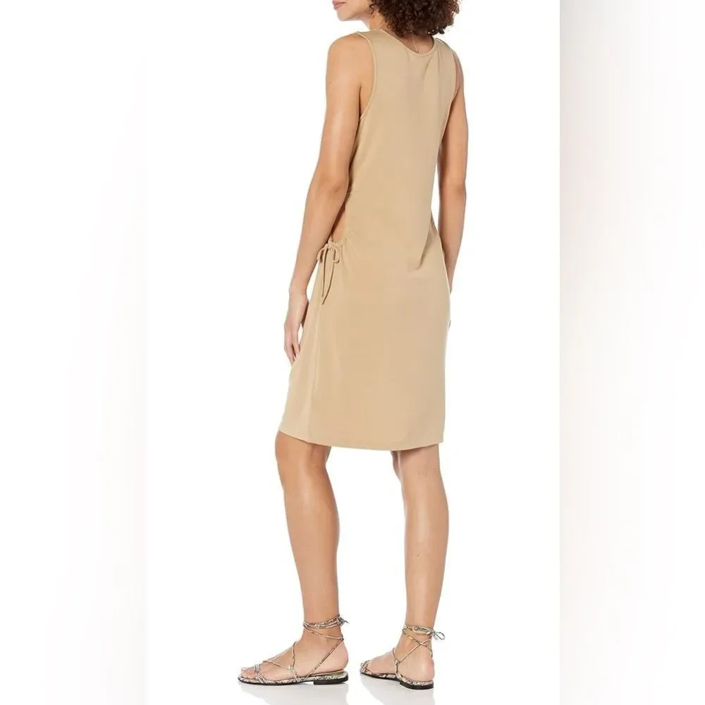 Women’s London Fitted Cutout Ruched Mini Dress In Tan Size XXL NWT